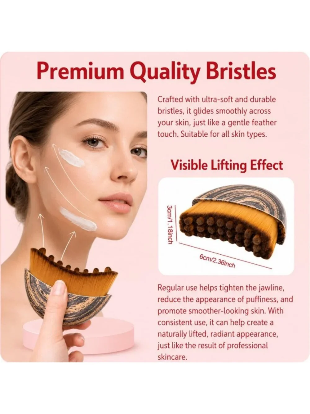 2 Pack Facial Contour Brushes - Ergonomic Face Massage Tools for All Skin Types